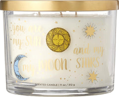 Aromascape PT41437 You are My You are My Sun and My Moon and My Stars 3 Wick Scented Candle Lavender Cedarwood and Amber 11 Ounce