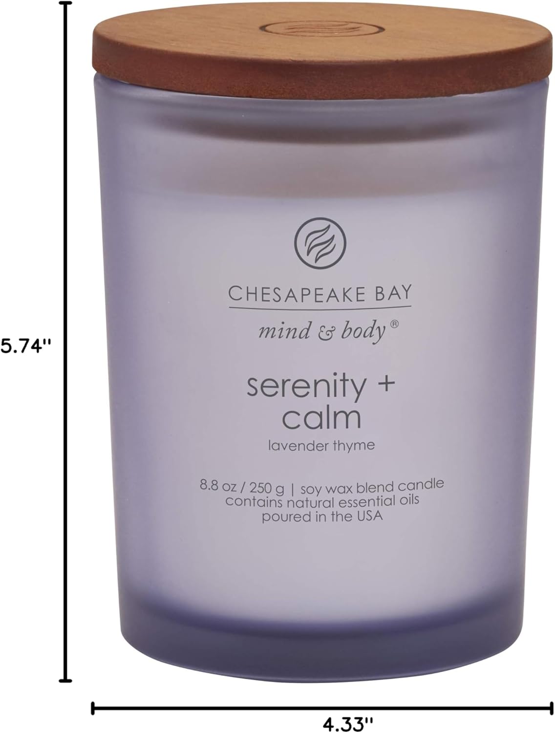 Candle Scented Candles Serenity Calm Lavender Thyme Peace Tranquility Cashmere Jasmine Medium 2 Pack