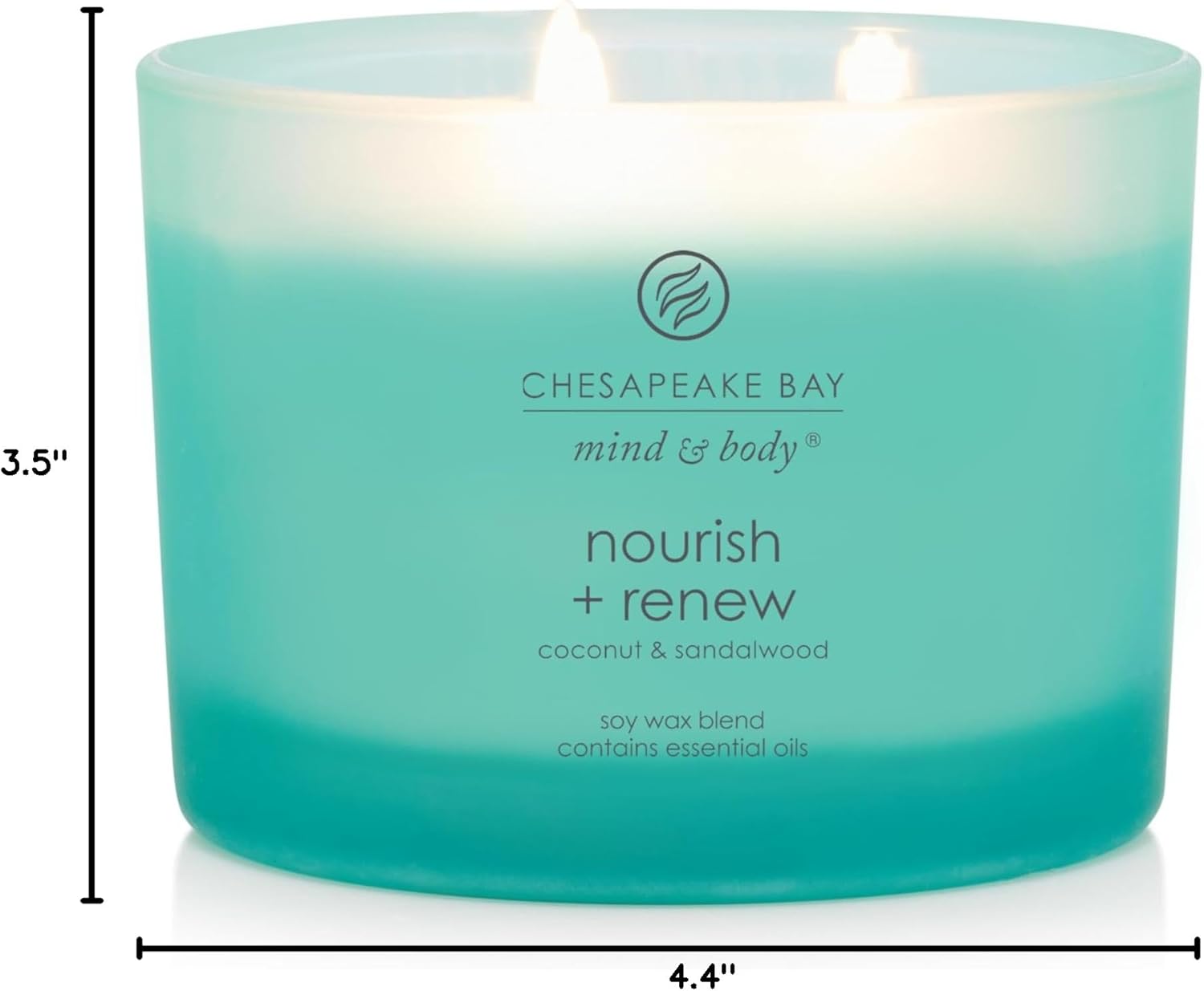 Candle Mind Body 3 Wick Coffee Table Jar Candle Nourish Renew Coconut Sandalwood