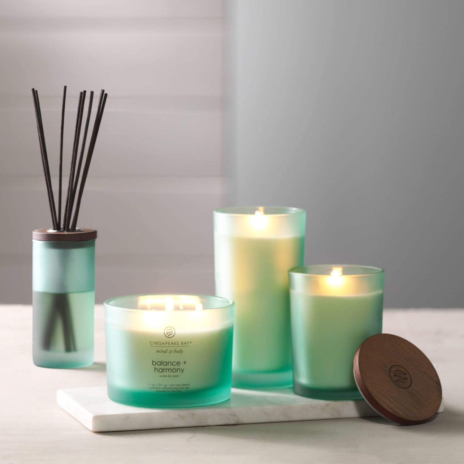 Candle Scented Candle Balance Harmony Water Lily Pear Coffee Table Home Décor