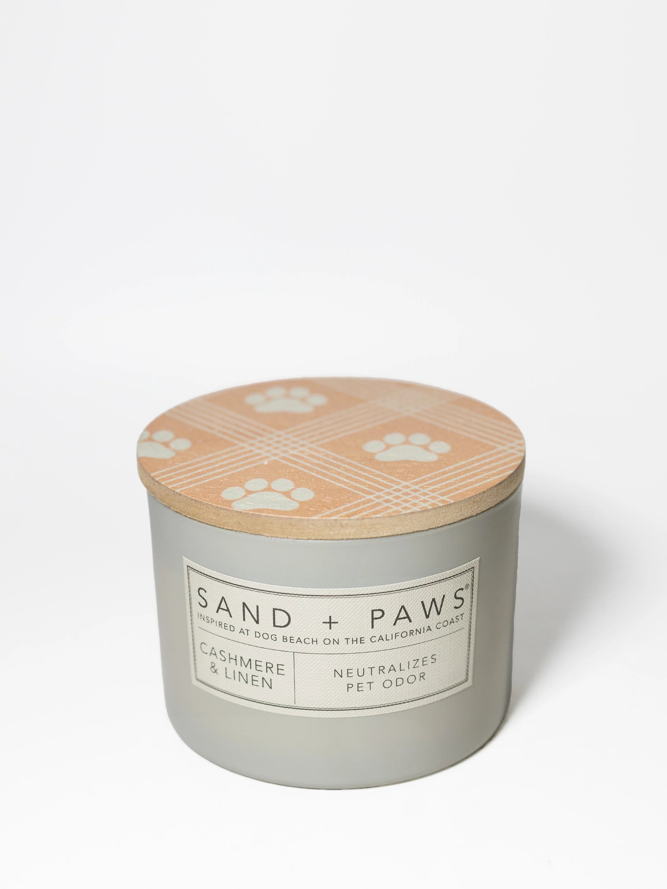 Sand + Paws Cashmere & Linen 12 oz scented candle
