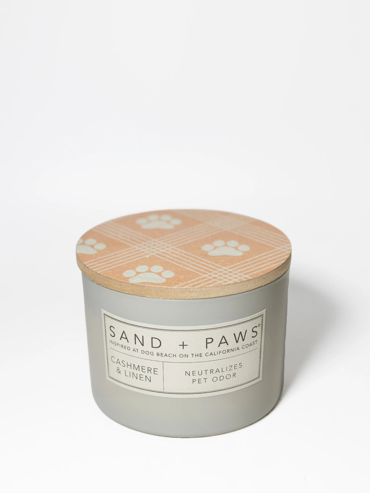 Sand + Paws Cashmere & Linen 12 oz scented candle