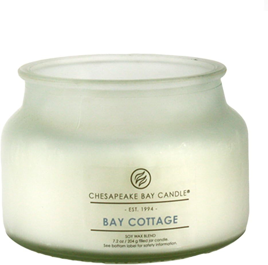 Candle Scented Candle Bay Cottage Linen White Amber Small